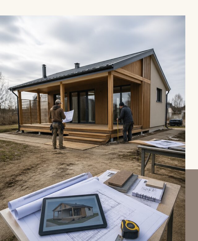 Проектирование домов 7 на 7 с террасой под ключ в Нижнем Новгороде