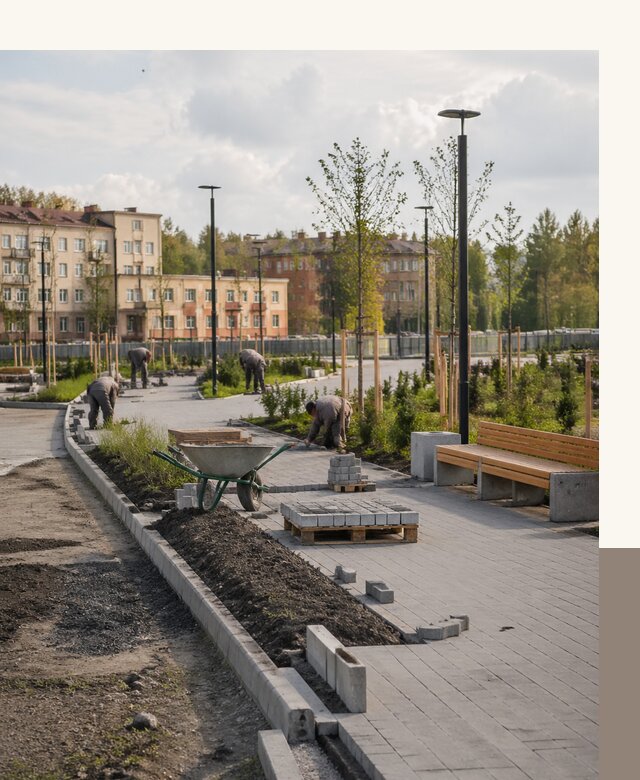 Благоустройство сквера в Нижнем Новгороде с проектированием и реализацией